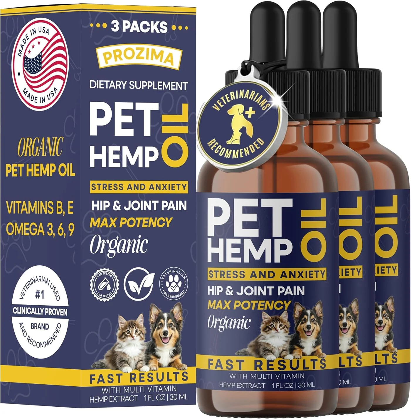 PROZIMA Hemp Oil for Dogs & Cats — Original — the Amazon listing photo